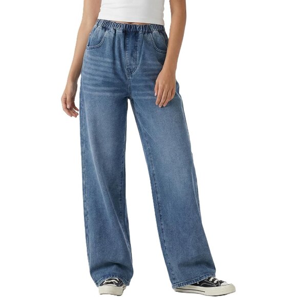 Women Baggy Jeans Wide Leg Y2K Denim High Rise Vintage Street Fashion